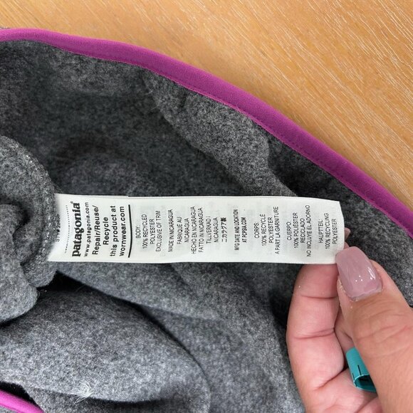 Patagonia Synchilla Snap-T Fleece Pullover Womens Small Gray Purple STY 25422 - Picture 9 of 10